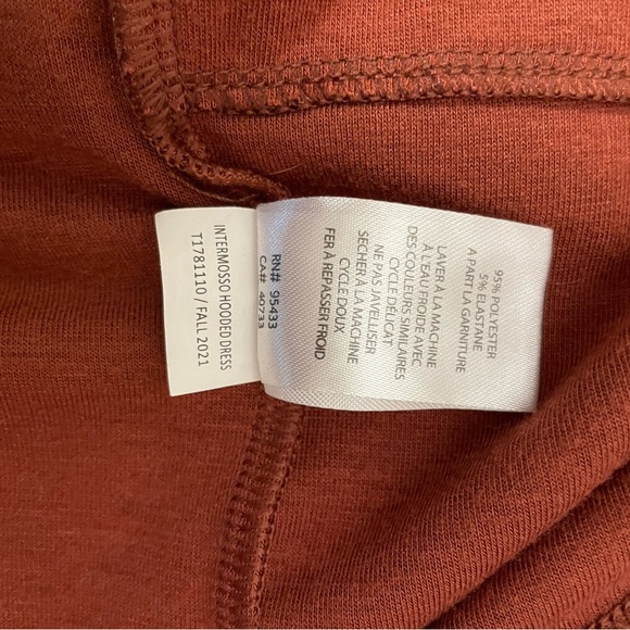 Toad&Co Long Sleeve Intermossa Hooded Dress in Burnt Orange Brown. Size L - Picture 6 of 6